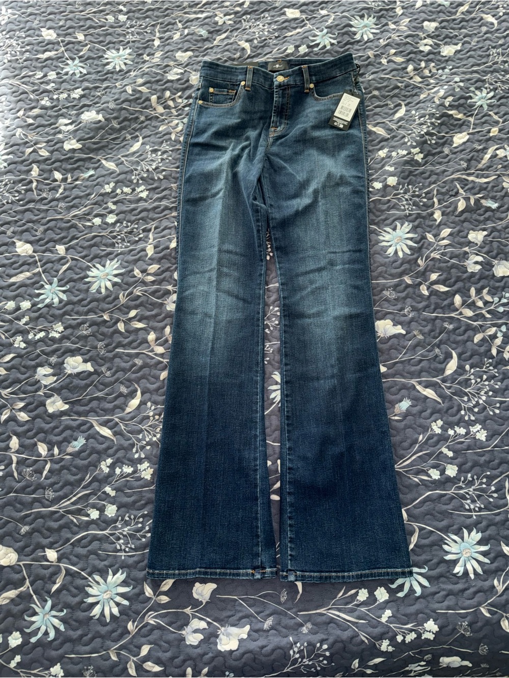 7 For All Mankind Dark Blue Boot-Cut Jeans - Picture 7 of 7